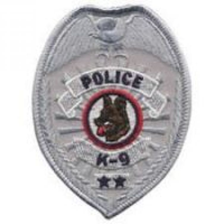 POLICE K-9 SHIELD BADGE PATCH - SEW ON.